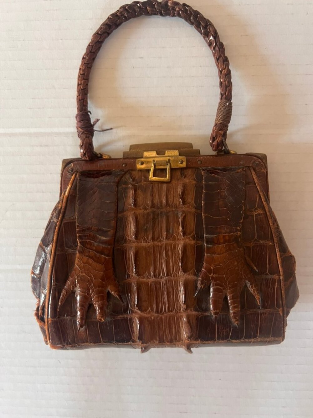 VINTAGE 40'S KLEINSTUBER HORNBACK ALLIGATOR SMALL BAG